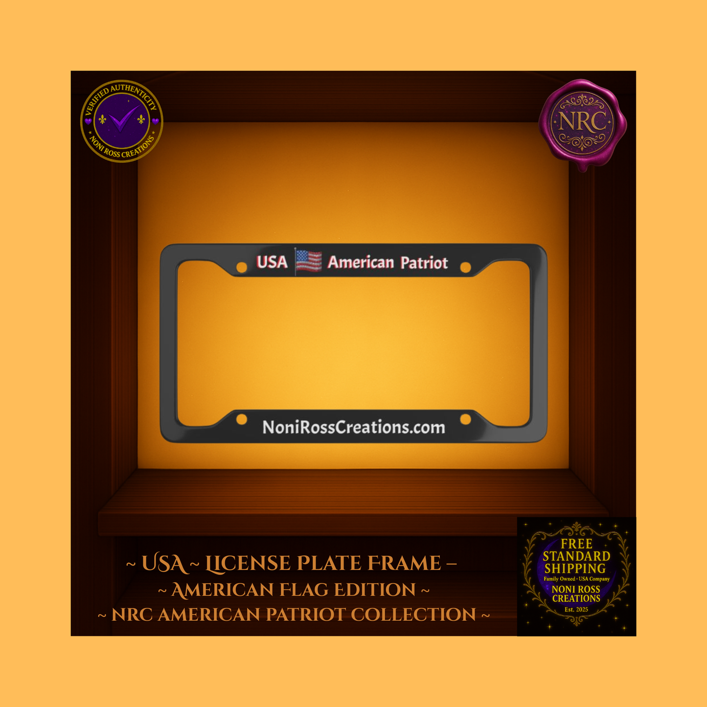 ๐๐ค๐๐ฆ
USA American Patriot License Plate Frame โ American Flag Edition | Noni Ross Creations
