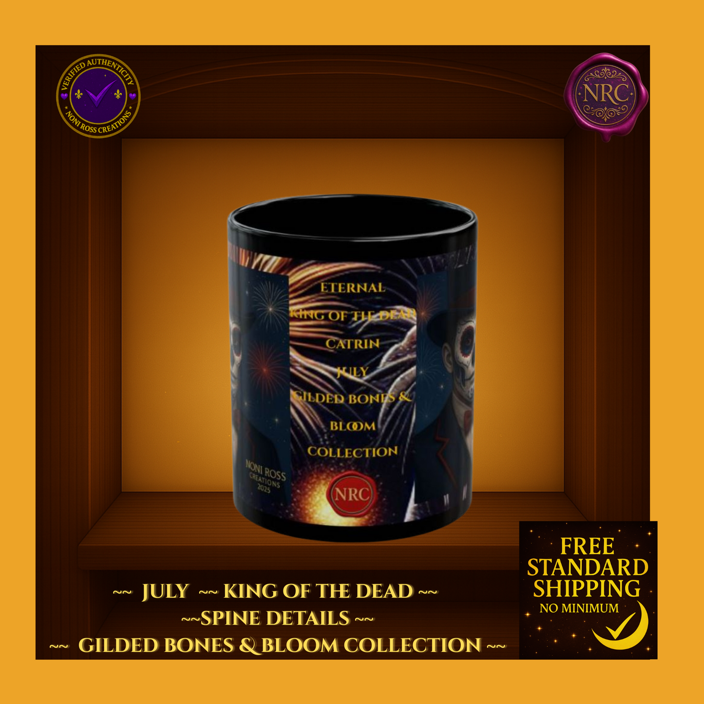 July King of the Dead Catrin Mug 11oz by Noni Ross Creations