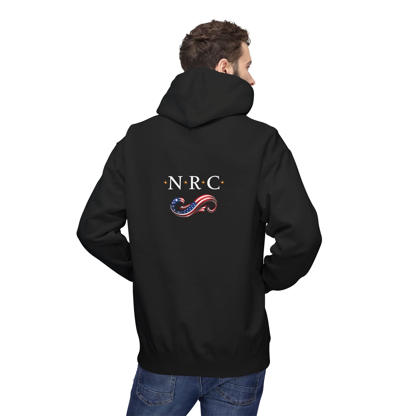 Patriotic Witch Infinity Flag Hoodie – Vintage Pinup Fleece Pullover | Noni Ross Creations