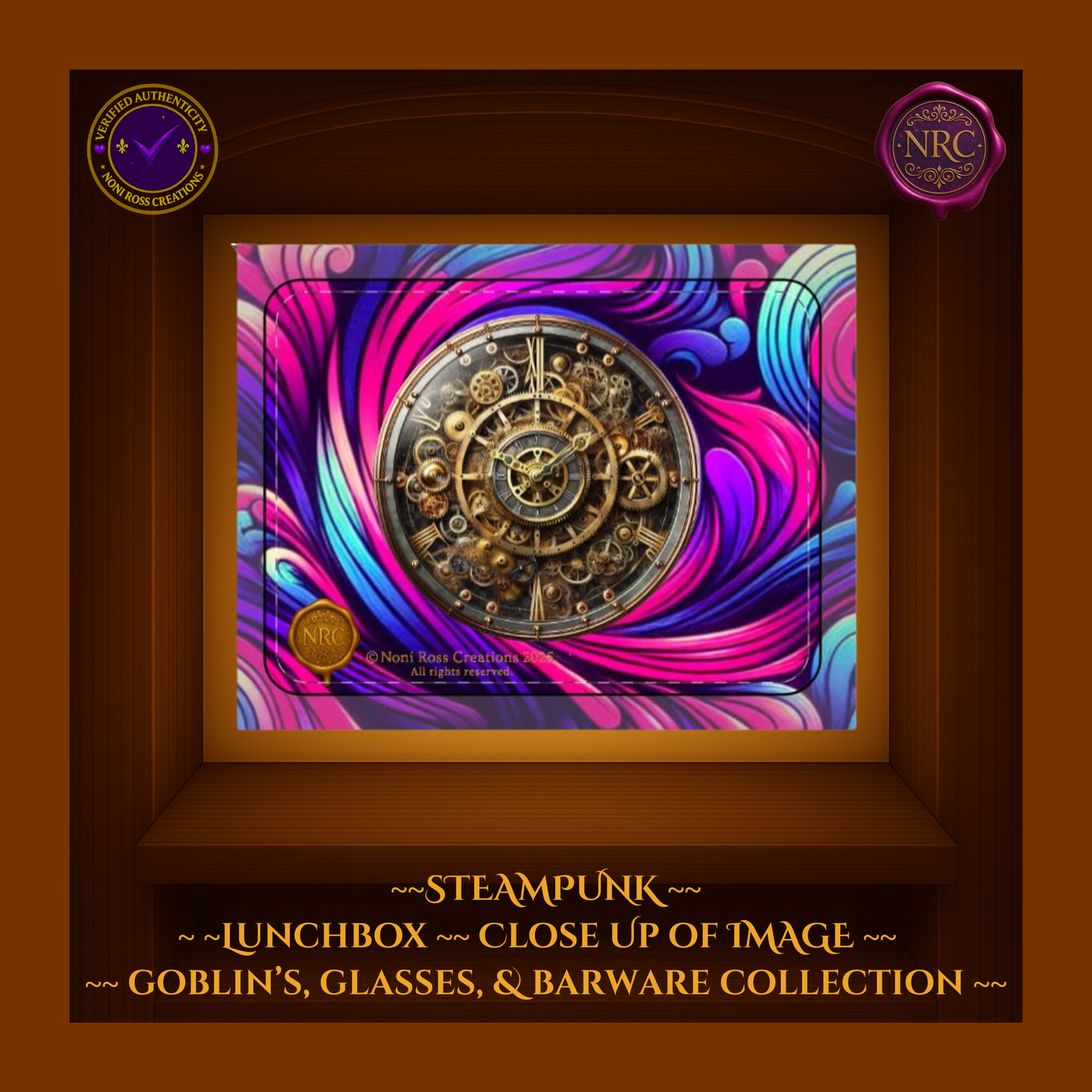 Steampunk Clockwork Lunchbox – Vintage Gear Design by Noni Ross Creations