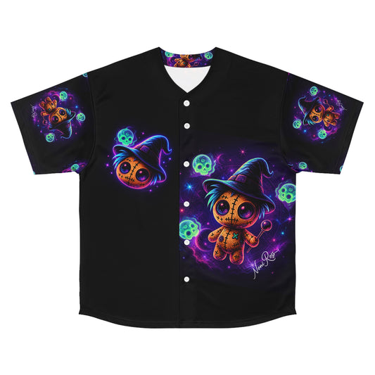 Voodoo Vixen Witch Doll Baseball Jersey Purple Gothic Neon Streetwear | Noni Ross Creations