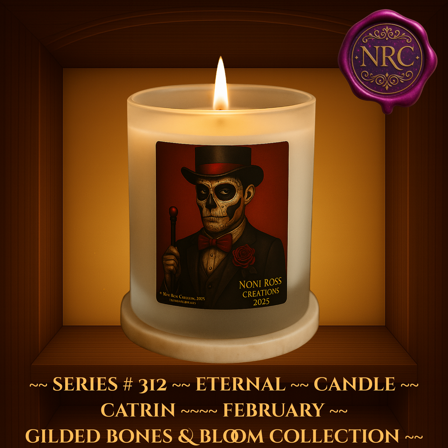 Main image, catrin day of the dead February Candle