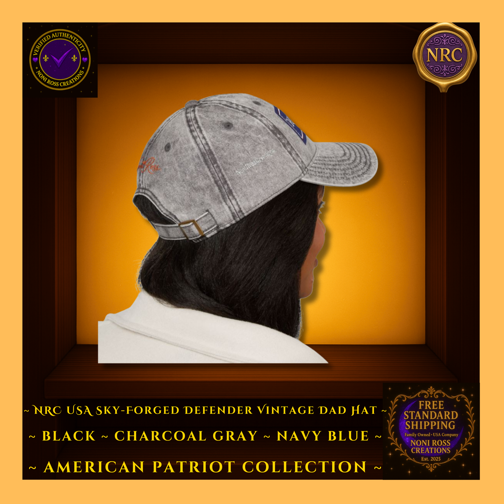 Gold Cubby | Charcoal Gray | Lifestyle – Hat in Hand – Brass Buckle Close Detail