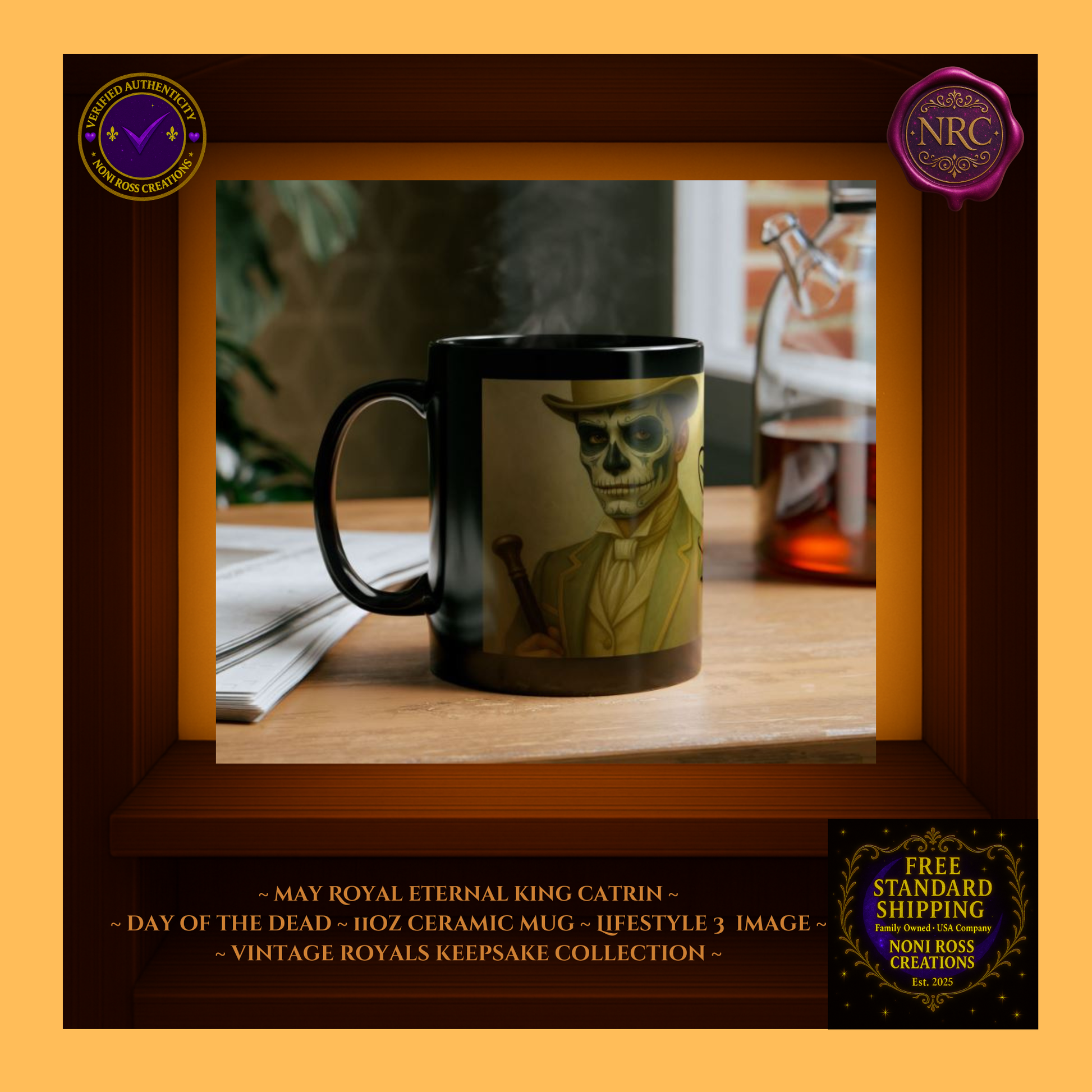 Collector display—May King Catrin and Queen Catrina Mugs | 💖 NoniRossCreations.com