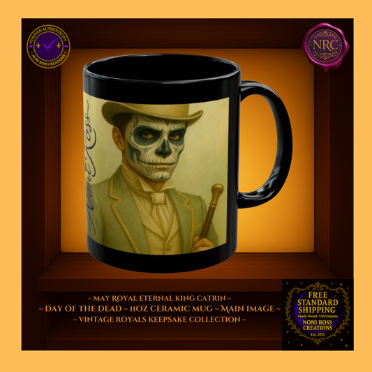 May Eternal King Catrin Mug 11 oz in blush rose and antique gold tones | 💖 Noni Ross Creations