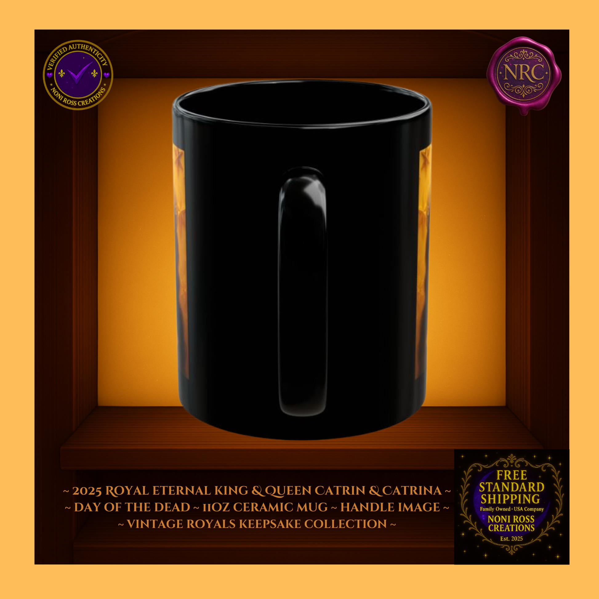 Handle detail — porcelain white interior with silver edge design, 11 oz ceramic mugs