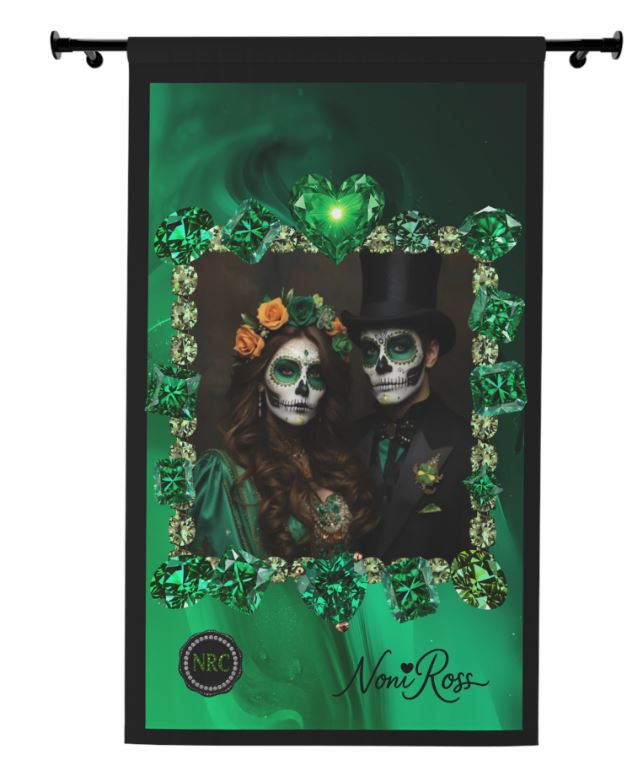 Emerald gemstone fabric texture with gothic glow | Noni Ross Creations