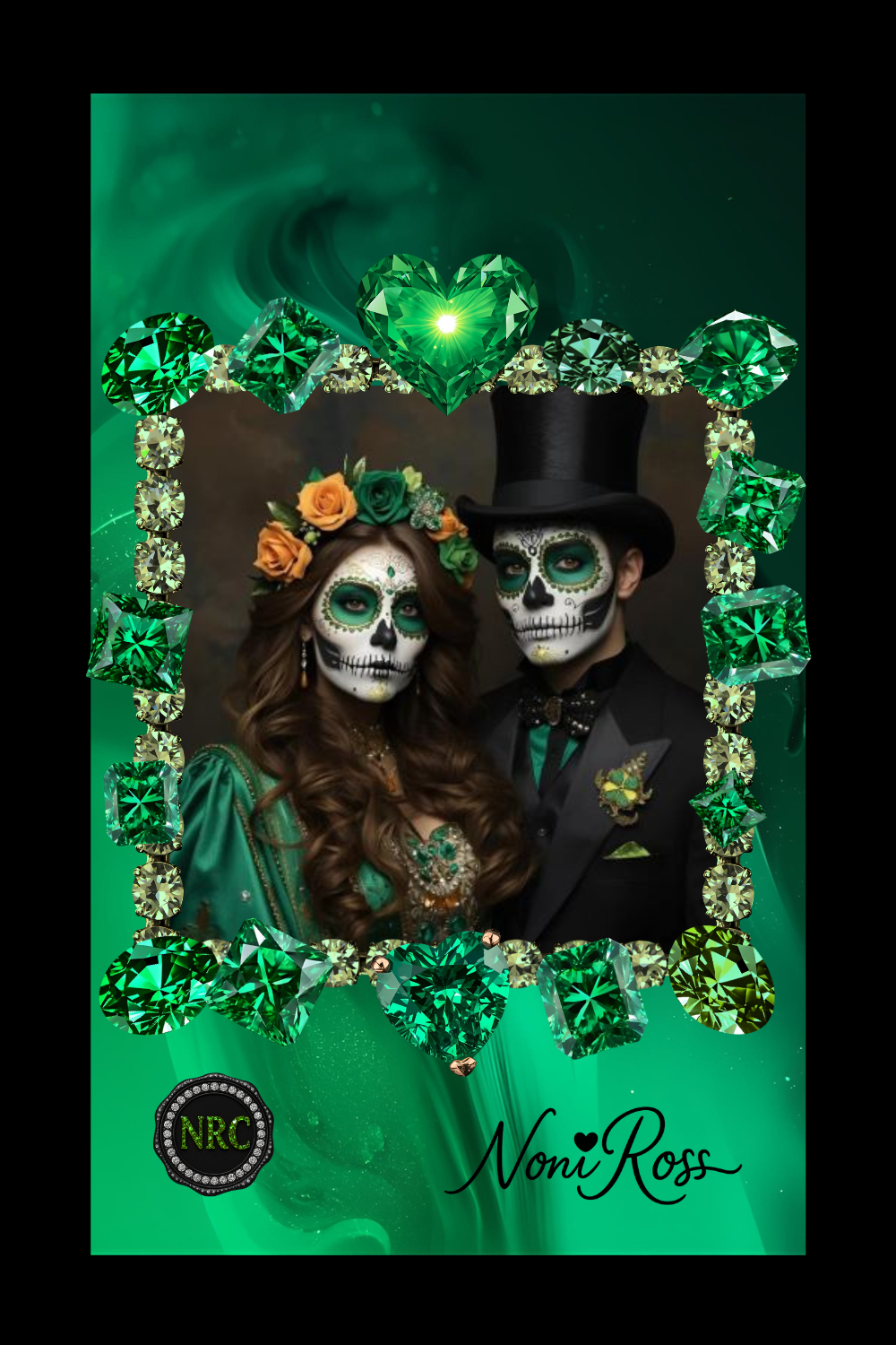 💚💥Emerald Solace Edition Gothic Curtain 50 x 84 (Rod Pocket) | Noni Ross Creations