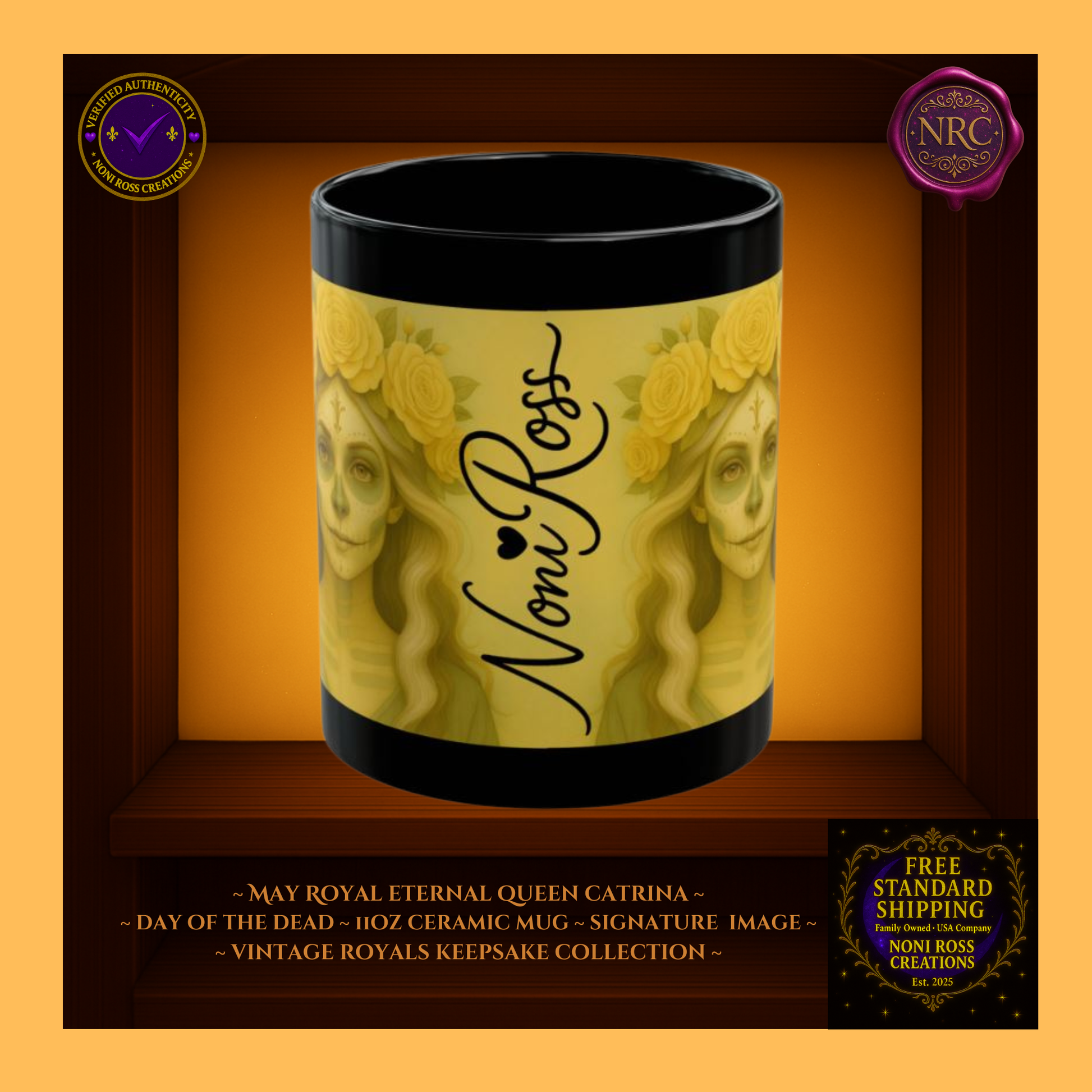 Signature spine—💖 Noni Ross Creations logo with Vintage Royals filigree on blush rose background