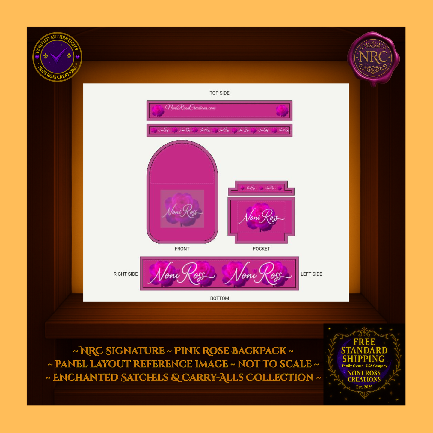 NRC Signature Pink Rose Backpack | Enchanted Satchels & Carry-Alls by Noni Ross Creations