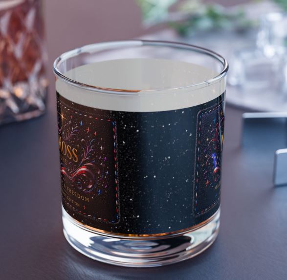 Gift-style mockup of 10oz rocks glass with premium presentation and design