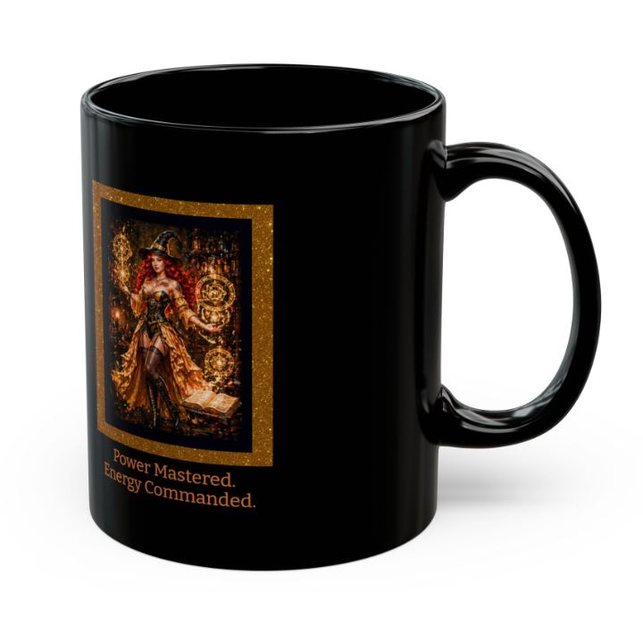 right side view of Noni mug showing image detail and handle placement