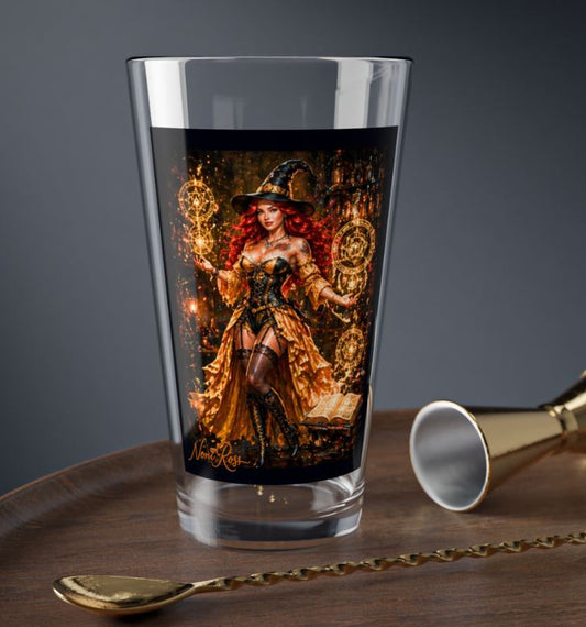 Noni golden conjuring highball glass displayed on wooden table with bar tools in modern setting