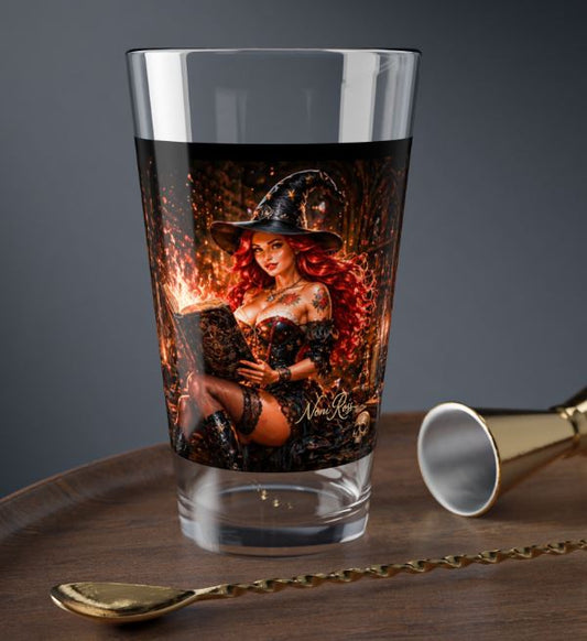 Noni spellbook highball glass displayed on table with bar tools in modern drink setting
