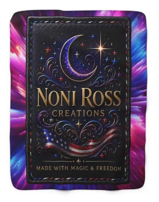 50x60 NRC sherpa fleece blanket with celestial logo design on black starry background