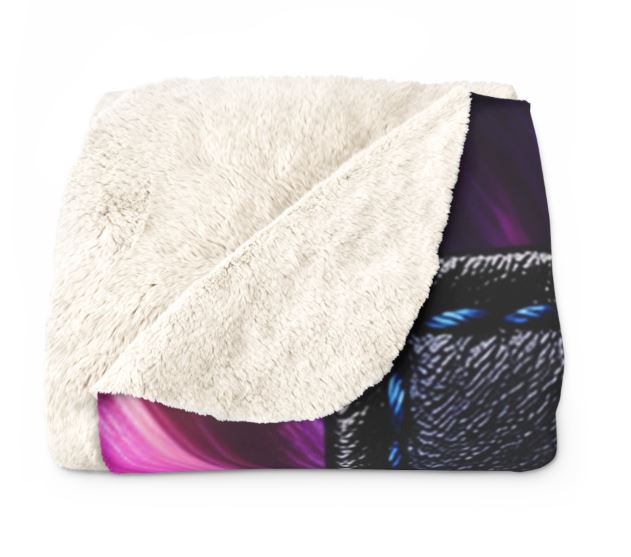 Folded view of large sherpa blanket showing thick plush sherpa texture