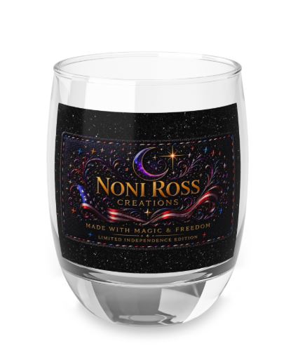 NRC signature 6oz wine tumbler glass with celestial logo design and starry background