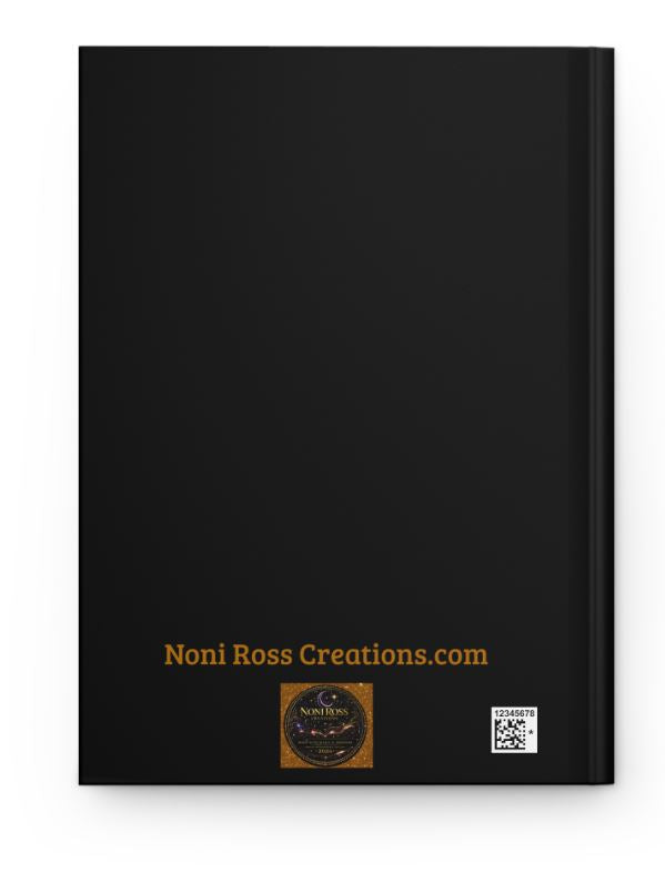 black hardcover journal back with minimal gold design and clean premium finish