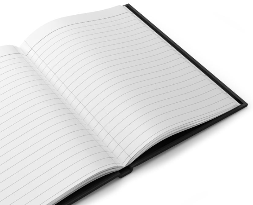 open journal layout showing interior pages and arcane themed design concept