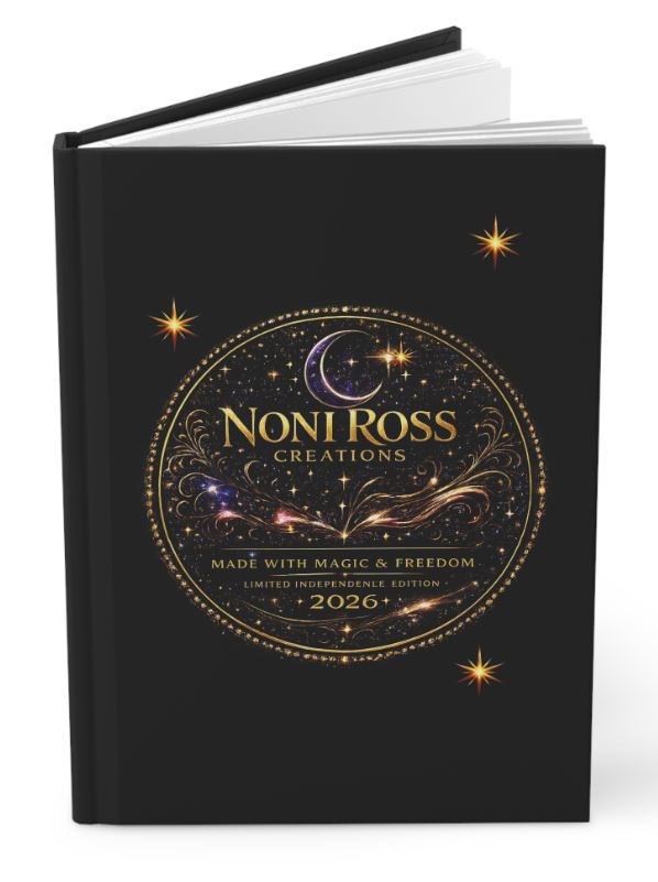 Luxury hardcover notebook with NRC gold logo displayed on desk with premium office accessories