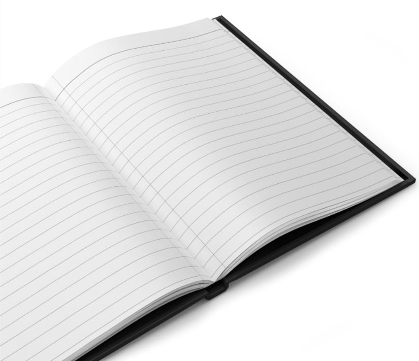 Elegant signature series journal mockup showing celestial logo notebook in modern workspace setting
