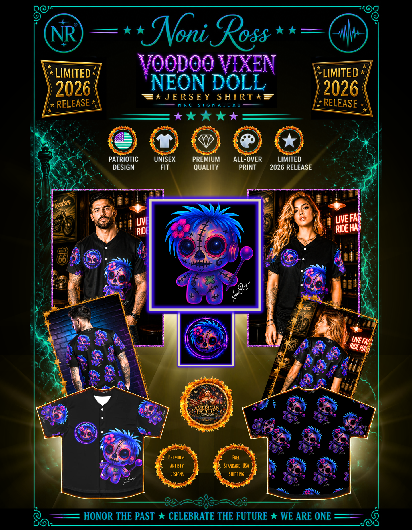 Voodoo Vixen Neon Doll Jersey Shirt | NRC Signature